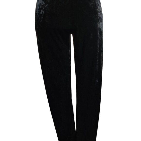H&M Divided L Womens Pants Black Crushed Velvet Slim Leg Stretch Lounge Trousers - Picture 12 of 12